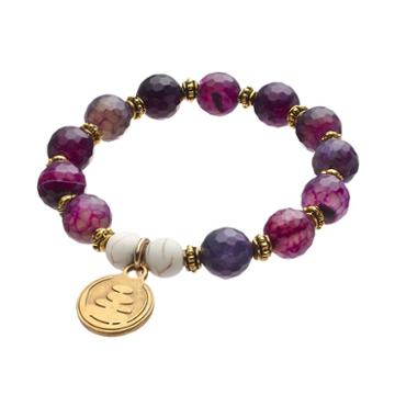 Wish Upon A Rock Purple Jasper Beaded Stretch Bracelet, Women's, Size: 7