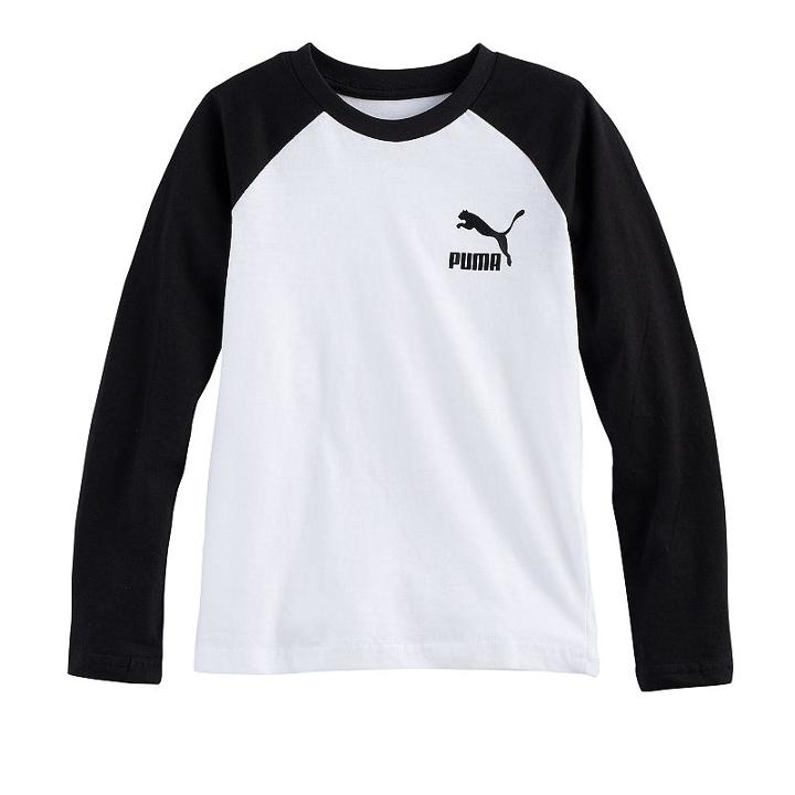 Boys 4-7 Puma Raglan Faded Tee, Size: 5, White