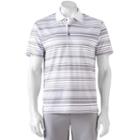 Men's Grand Slam Classic-fit Striped Airflow Golf Polo, Size: Medium, White