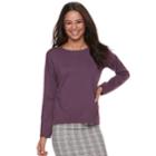 Juniors' Pink Republic Lace-up Sweater, Teens, Size: Large, Drk Purple