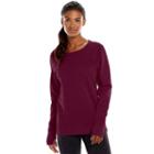 Women's Tek Gear&reg; Fleece Crewneck Sweatshirt, Size: Medium, Dark Red