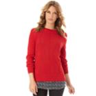 Women's Apt. 9&reg; Pointelle Sweater, Size: Large, Black Scratchy