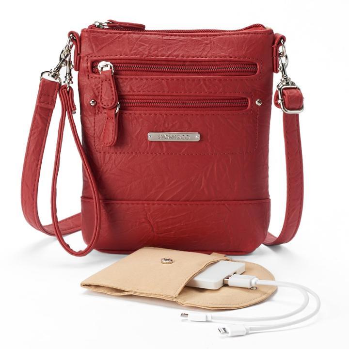 Stone & Co. Nancy Leather 3-bagger Phone Charging Convertible Crossbody Bag, Women's, Red