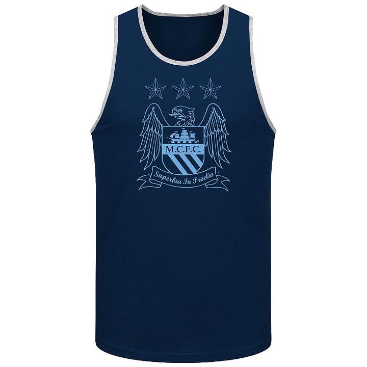 Men's Premier League Manchester City Fc Crest Tank Top, Size: Medium, Med Blue