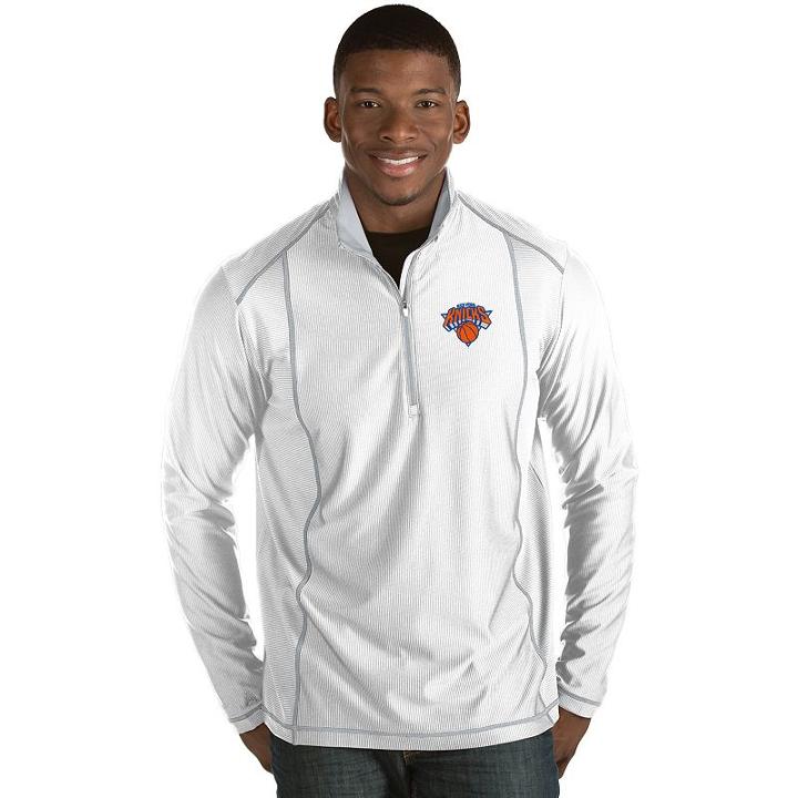Men's Antigua New York Knicks Tempo Quarter-zip Pullover, Size: Xl, White