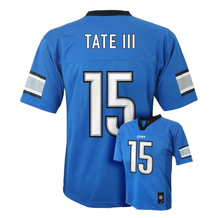 Boys 8-20 Detroit Lions Golden Tate Nfl Replica Jersey, Boy's, Size: M(10-12), Blue
