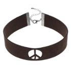 Mudd&reg; Peace Sign Cutout Choker Necklace, Women's, Brown
