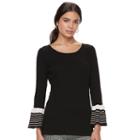 Women's Elle&trade; Bell-sleeve Scoopneck Sweater, Size: Large, Oxford
