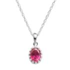 Tiara Sterling Silver Lab-created Ruby Oval Pendant, Women's, Size: 18, Red