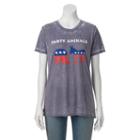 Juniors' Party Animals Burnout Graphic Tee, Girl's, Size: Small, Light Grey