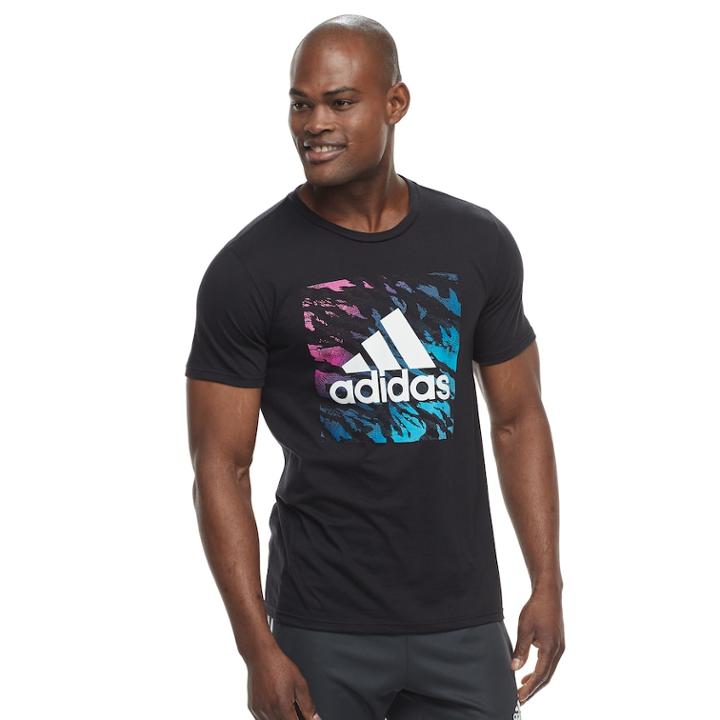 Men's Adidas Camouflage Box Tee, Size: Xl, Black