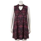 Juniors' Plus Size Mudd&reg; Choker Neck Swing Dress, Teens, Size: 1xl, Black