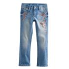 Girls 4-12 Sonoma Goods For Life&trade; Embroidered Jeans, Size: 8, Light Blue