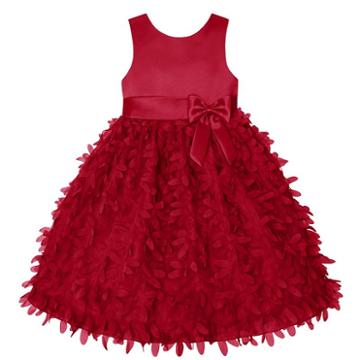 Girls 4-6x American Princess Satin Petal Dress, Girl's, Size: 5, Med Red