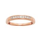 14k Rose Gold 1/4 Carat T.w. Igl Certified Diamond Anniversary Ring, Women's, Size: 6, White