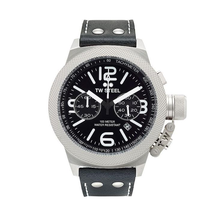 Tw Steel Men's Canteen Leather Chronograph Watch - Cs4, Black