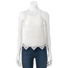 Juniors' About A Girl Crochet Halter Top, Size: Xs, Lt Beige