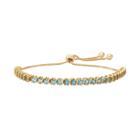 14k Gold Over Silver Blue Topaz S-link Lariat Bracelet, Women's, Size: 9