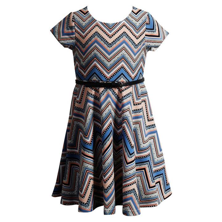 Girls 4-6x Youngland Chevron Fashion Dress, Girl's, Size: 5, Pink