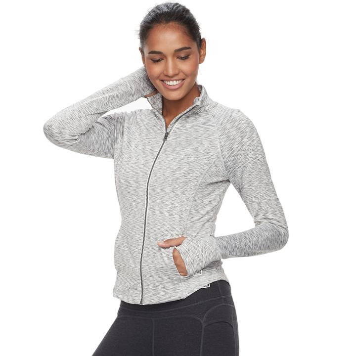 Women's Fila Sport&reg; Heathered Running Jacket, Size: Xl, White