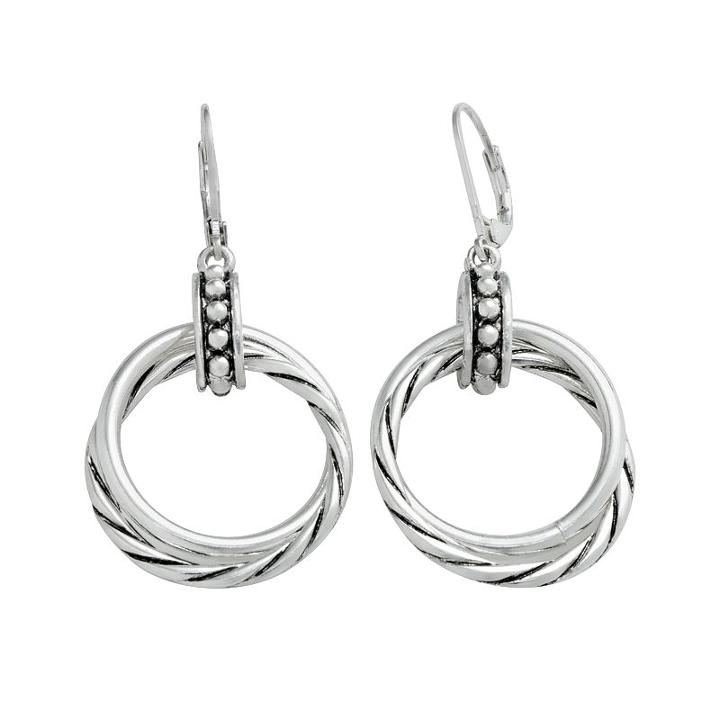 Napier Silver-tone Hoop Drop Earrings, Women's, Grey