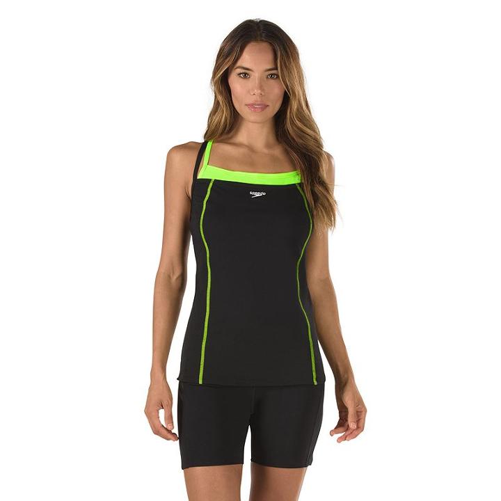 Women's Speedo Double-strap Tankini Top, Size: 10, Brt Yellow