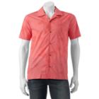 Men's Caribbean Joe Classic-fit Convertible-collar Tropical Button-down Shirt, Size: Small, Med Orange