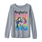Disney's Descendants Girls Plus Size Perfect Is Boring Glitter Supersoft Fleece-lined Top, Girl's, Size: Xl Plus, Grey