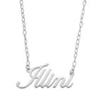 Fiora Sterling Silver Illinois Fighting Illini Necklace, Women's, Size: 16, Grey