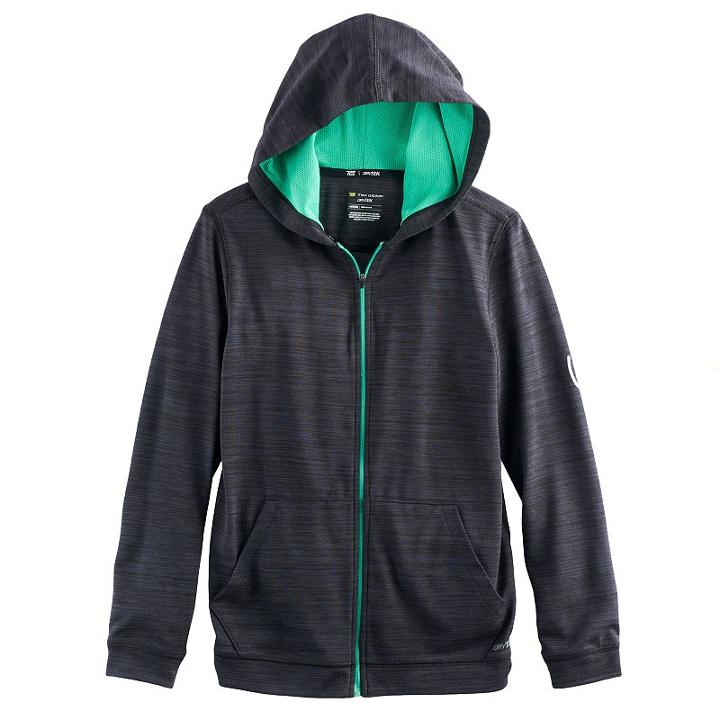 Boys 8-20 Tek Gear&reg; Jersey Space-dyed Hoodie, Size: M(10-12), Black
