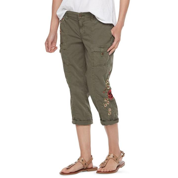 Petite Sonoma Goods For Life&trade; Comfort Waist Capris, Women's, Size: 10 Petite, Med Green