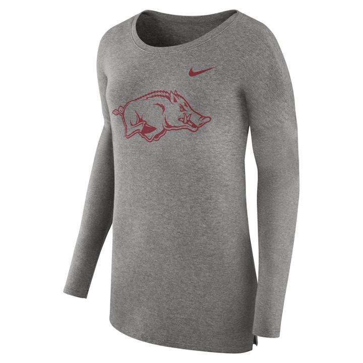 Women's Nike Arkansas Razorbacks Cozy Knit Top, Size: Medium, Dark Beige