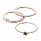 Lc Lauren Conrad Simulated Crystal Ring Set, Women's, Size: 7, Black