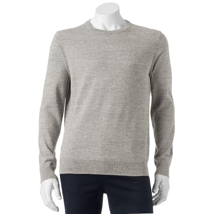 Men's Sonoma Goods For Life&trade; Classic-fit Solid Fine Gauge Crewneck Sweater, Size: Medium, Med Blue