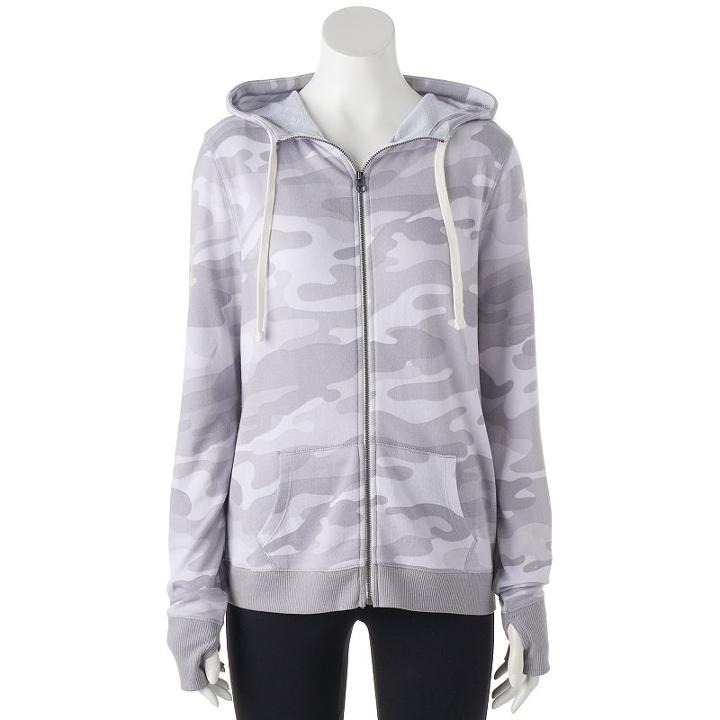 Juniors' So&reg; Perfectly Soft Striped Sleeve Hoodie, Teens, Size: Large, Silver
