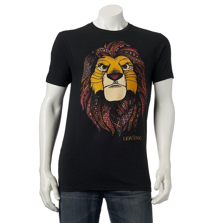 Men's Disney The Lion King Simba Tee, Size: Small, Black