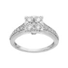 Lovemark 10k White Gold 1 Carat T.w. Diamond Square Cluster Engagement Ring, Women's, Size: 7