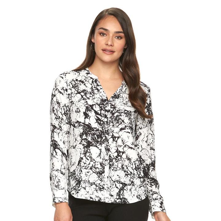 Women's Apt. 9&reg; Crepe Blouse, Size: Xs, Natural