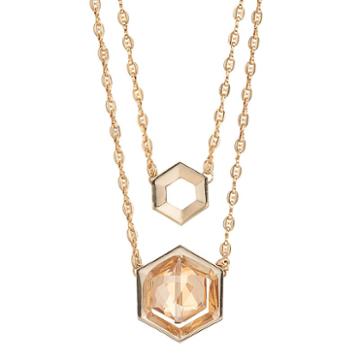 Coco Lane Multistrand Hexagon Necklace, Women's, Size: 18, Yellow