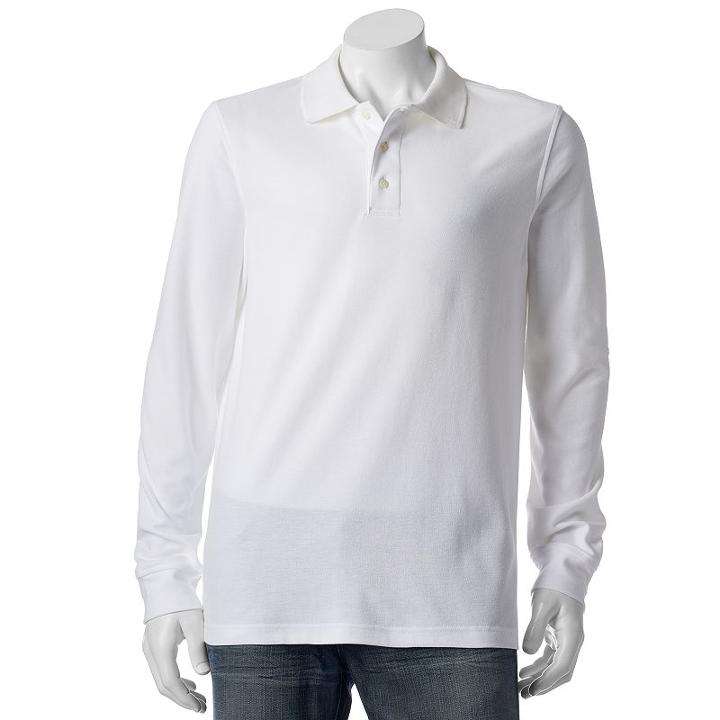 Men's Croft & Barrow&reg; Classic-fit Easy-care Pique Polo, Size: Large, White