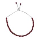 Sterling Silver Garnet Bead Bolo Bracelet, Women's, Size: 9, Red