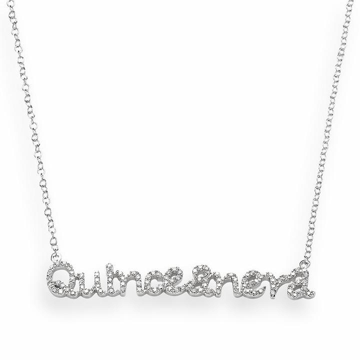 Sophie Miller Sterling Silver Cubic Zirconia Quinceanera Necklace, Women's, Size: 16, White