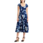 Women's Chaps Tropical Fit & Flare Midi Dress, Size: Xl, Blue