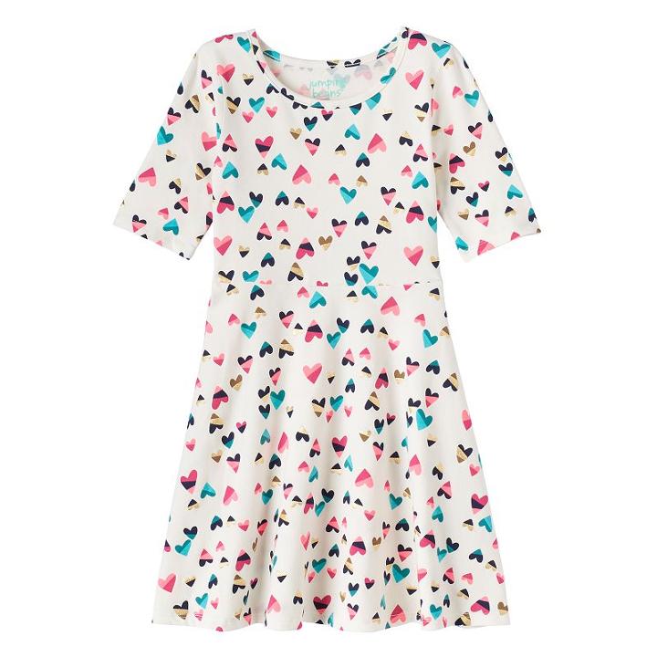 Girls 4-10 Jumping Beans&reg; Print Skater Dress, Girl's, Size: 7, White Oth