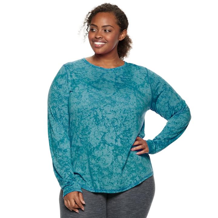 Plus Size Tek Gear&reg; Long Sleeve Tee, Women's, Size: 4xl, Dark Blue