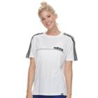 Women's Adidas Linear Line Oversized Graphic Tee, Size: Large, White
