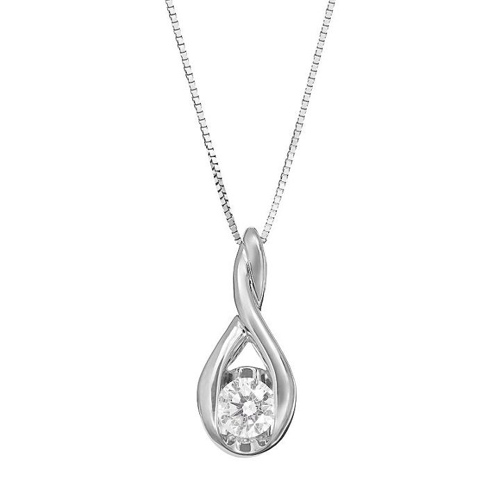 Sirena Collection 14k White Gold 1/4-ct. T.w. Diamond Teardrop Pendant, Women's
