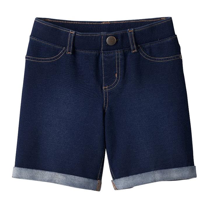 Girls 4-10 Jumping Beans&reg; Rolled Cuff Denim Bermuda Shorts, Girl's, Size: 10, Blue