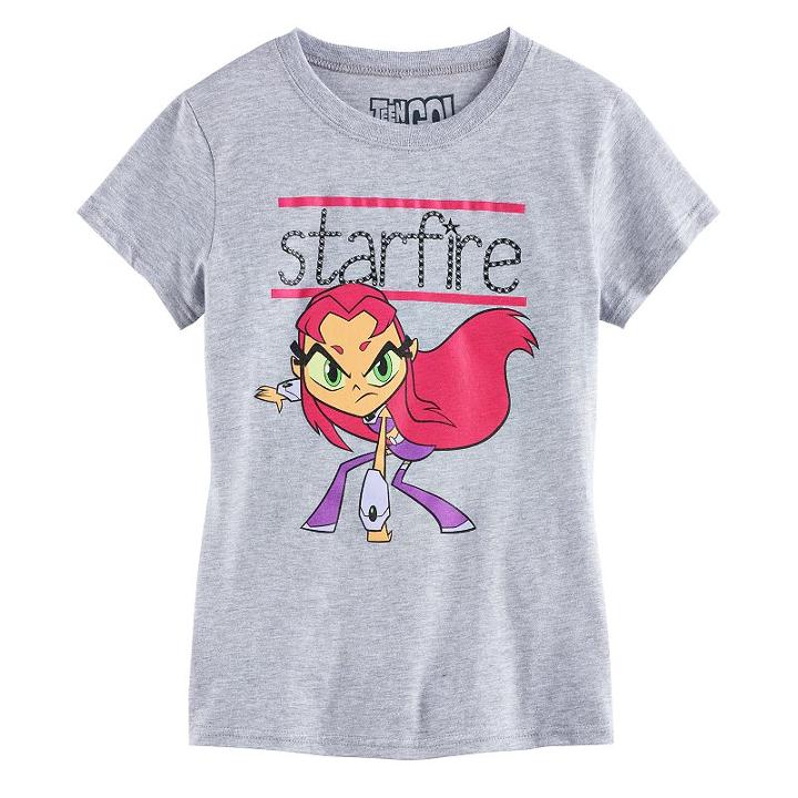 Girls 7-16 Teen Titans Starfire Graphic Tee, Size: Small, Grey