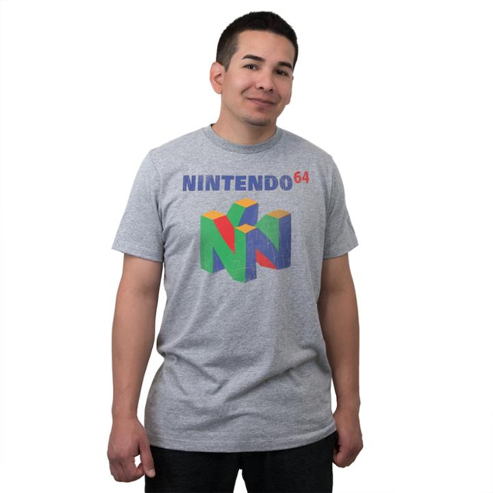 Men's Nintendo 64 Tee, Size: Small, Grey